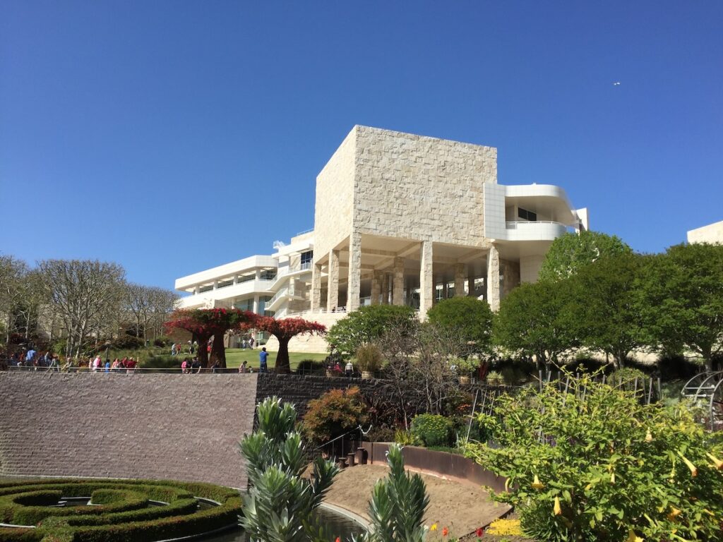 A view of the outisde of The Getty museum in Los Angeles, Californnia. If you are looking for 20 things to do in Los Angeles, the Getty should be at the top of your list.