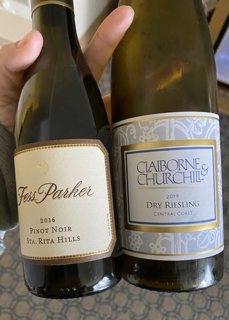 Two bottles of wine from DePalo and Sons in Pismo Beach, California